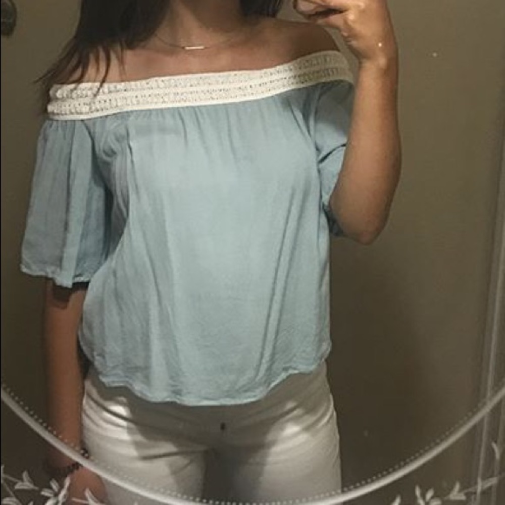 Off the shoulder Teal Blouse